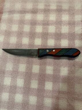 Custom Handmade Repurposed Vintage Utility Knife - Sharp - With Wooden Handle